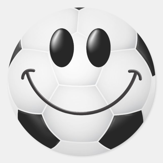 Fußballball-Gesicht Runder Aufkleber (Vorderseite)