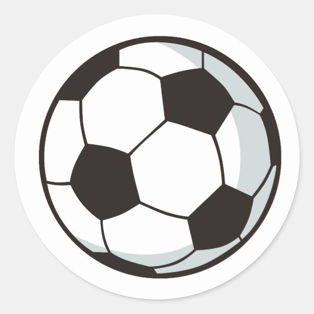 Fußballball im Cartoon-Stil Runder Aufkleber (Vorderseite)