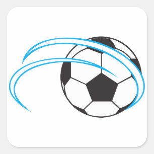 Fußballball in Bewegung Quadratischer Aufkleber