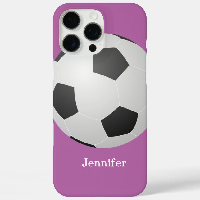 Fußballball, Lila, Personalisierter Name title_seo2 (Rückseite)