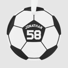 Fußballball mit dem Foto Name und Jersey Number Ornament