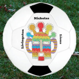 Fußballball mit Diablo Huma Kunstwerk Fußball