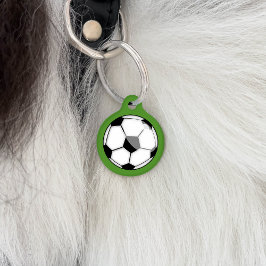 Fußballball mit Individuelle Name und Anzahl Haustiermarke