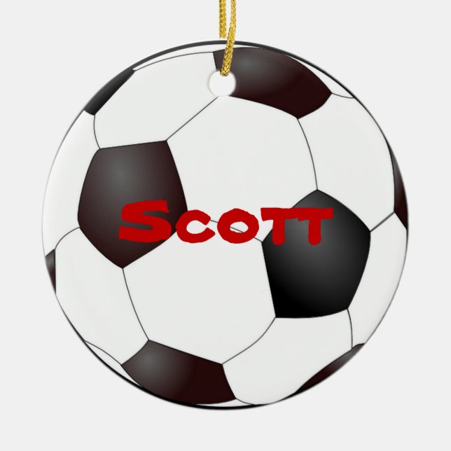 Fußballball-Ornament Keramikornament (Vorne)