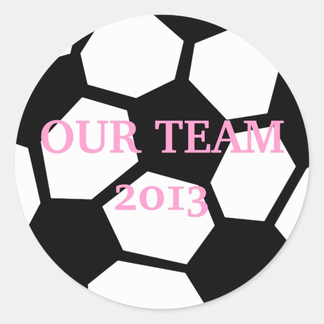 Fußballball personalisieren! runder aufkleber (Vorderseite)
