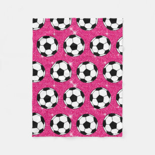 Fußballball Rosa Frost Glitzer Sport Player White Fleecedecke