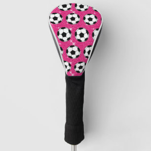 Fußballball Rosa Frost Glitzer Sport Player White Golf Headcover