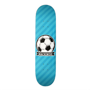 Fußballball; Sky Blue Stripes Skateboard