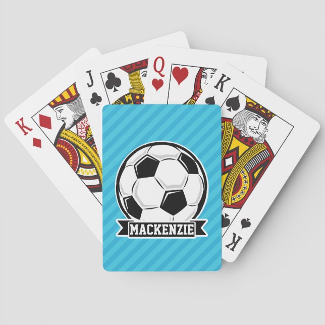 Fußballball; Sky Blue Stripes Spielkarten (Rückseite)