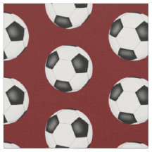 Fußballbälle auf dunkelroten Sportmustern
