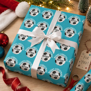 Fußballbälle Kinder Name Weihnachten Geschenkpapier