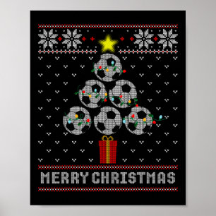 Fußballbaum Bylls Frohe Weihnachten hässlicher Pul Poster