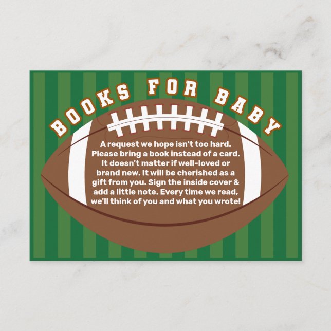 Fußballbücher für Babyanfragen Begleitkarte (Vorderseite)