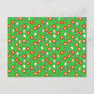 Fußballdesign mit roten Trikots Postkarte