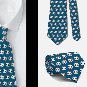 Fußbälle Football Futbol Schwarz und Weiß Blau Krawatte