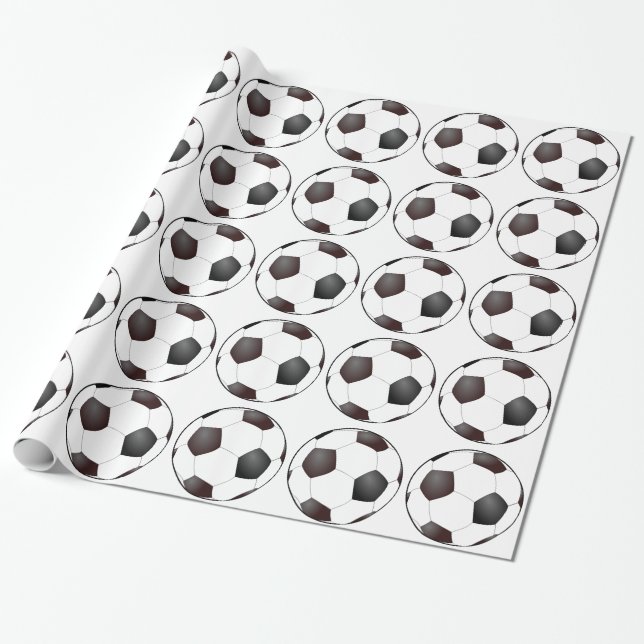 Fußbälle Geschenkpapier (Ungerollt)