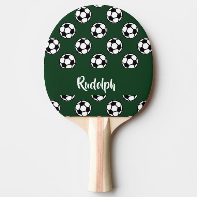 Fußbälle grünes Muster Tischtennis Schläger (Vorderseite)