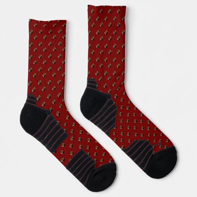 Fußbälle in Teamfarbe Marone Rot Socken (Rechts)