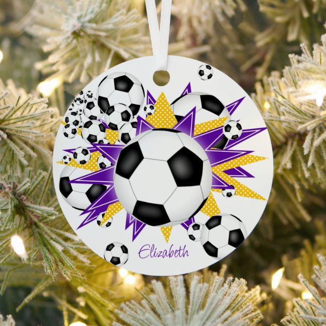 Fußbälle lila Goldstars Girls Sport Ornament Aus Metall (InSitu)