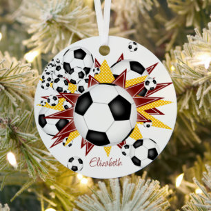Fußbälle Maroon Goldstars Mädchen Sport Ornament Aus Metall