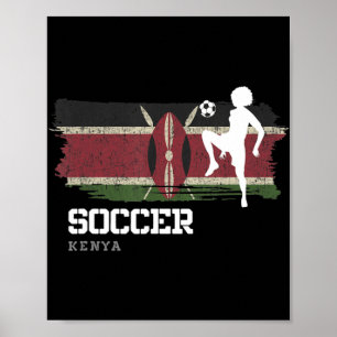 Fußballfahne Fußball-Fußballmädchen Poster