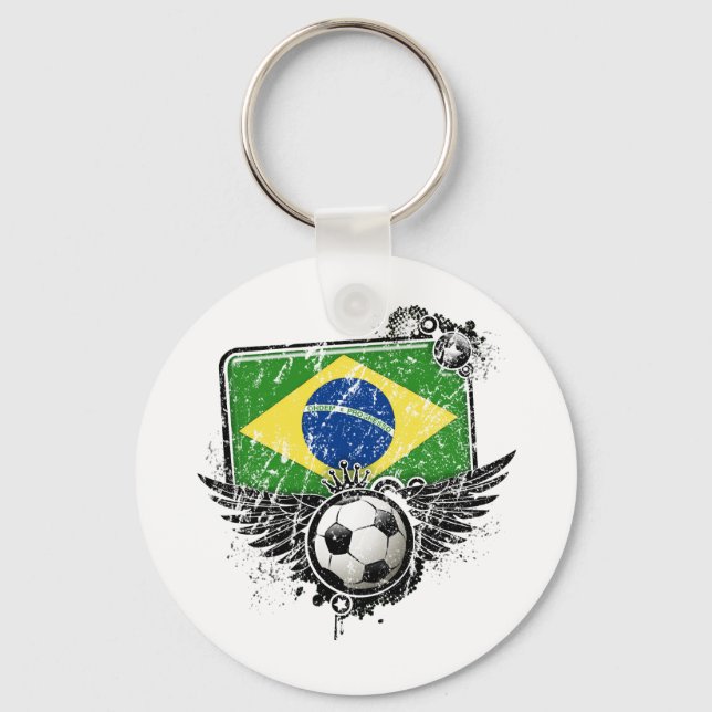 Fußballfan Brasilien Schlüsselanhänger (Vorderseite)