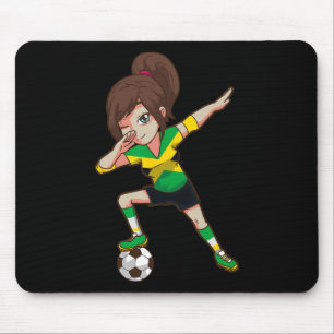 Fußballfan Jamaika Jamaikanische Flagge Mädchen Mousepad