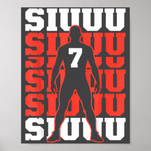 Fußballfan-Liebhaber Siuuuu Fußballspieler-Witz Poster