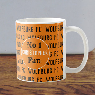 Fußballfan oder Fußballanhänger Gold & Schwarz Kaffeetasse