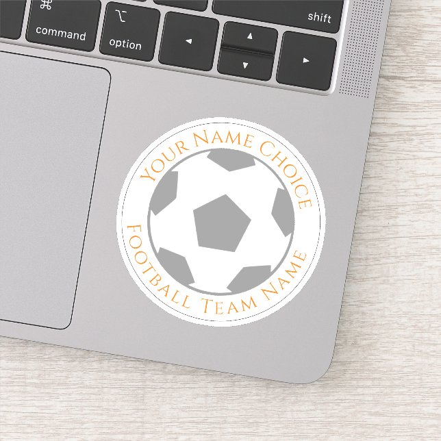 Fußballfan Personalisiert mit Teamname-Aufkleber Aufkleber (Detail)