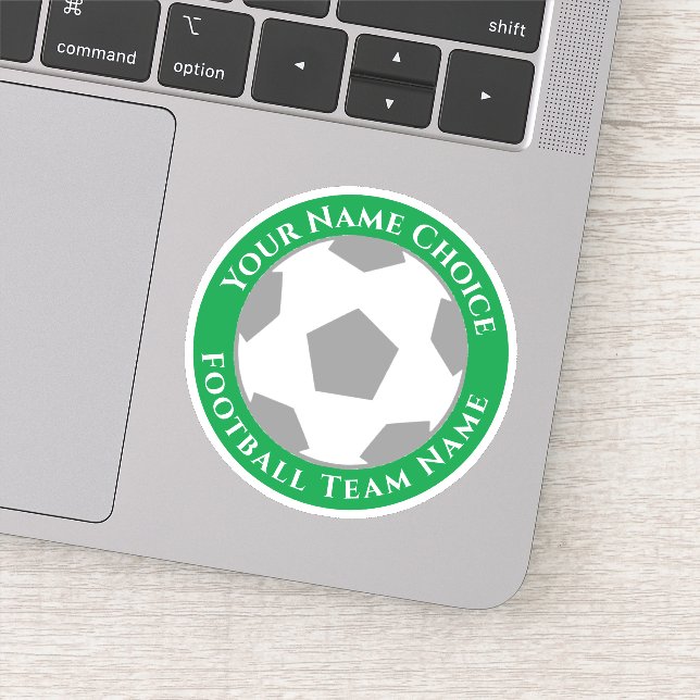 Fußballfan Personalisiert mit Teamname-Aufkleber Aufkleber (Detail)