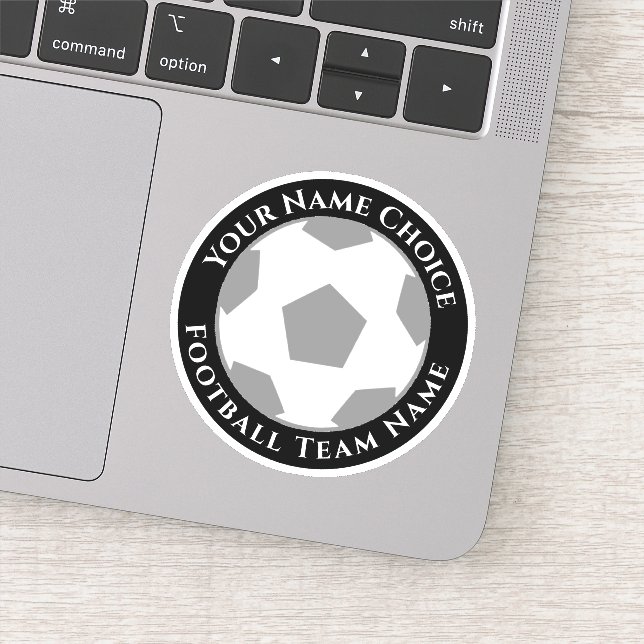 Fußballfan Personalisiert mit Teamname-Aufkleber Aufkleber (Detail)