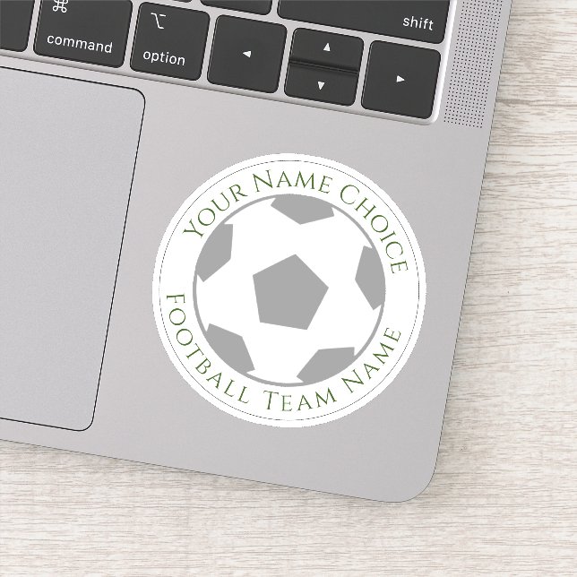 Fußballfan Personalisiert mit Teamname-Aufkleber Aufkleber (Detail)