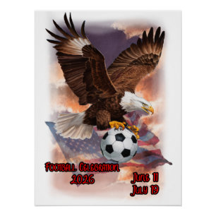 Fußballfeier 2026 auf einer poster