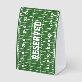 Fußballfeld-Design-Zelt-Tisch-Papier-Schild Tischaufsteller
