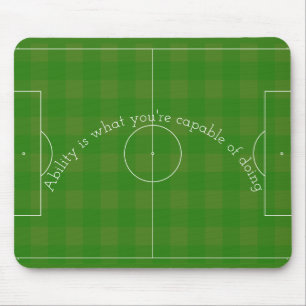 Fußballfeld mit Zitat Mousepad