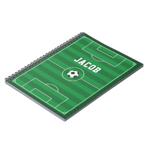 Fußballfeld und Ballfläche Personalisiert Notizblock
