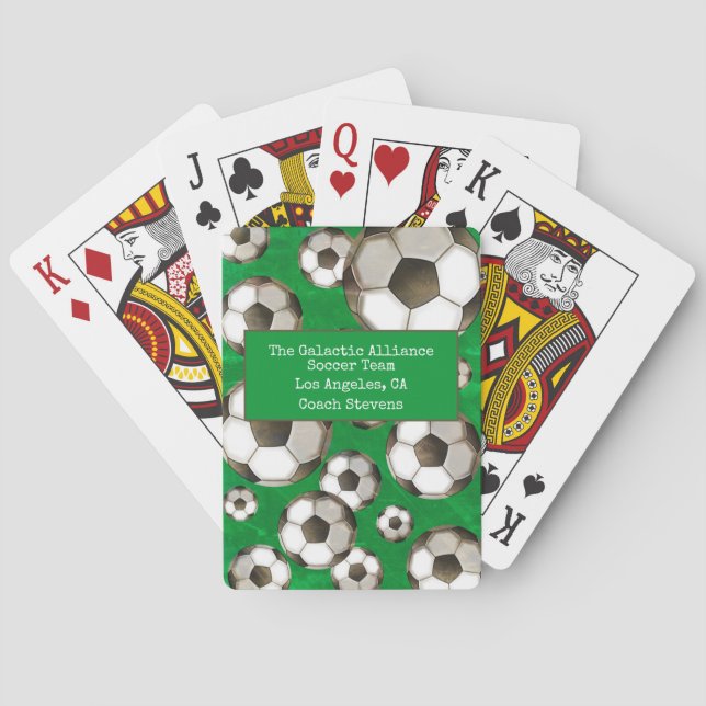 Fußballfeld und -stände | Fußballteam und Trainer Spielkarten (Rückseite)