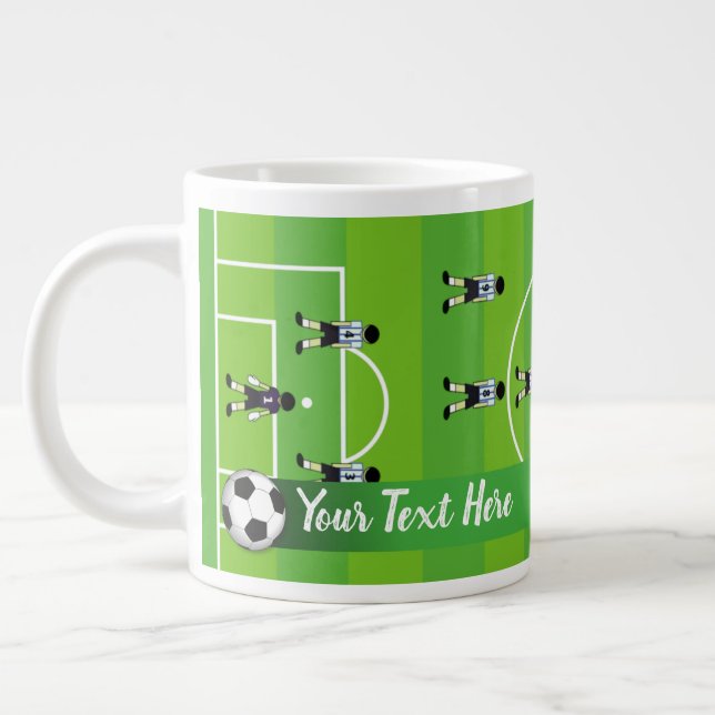 Fußballfeld und Team Jumbo-Tasse (Links)