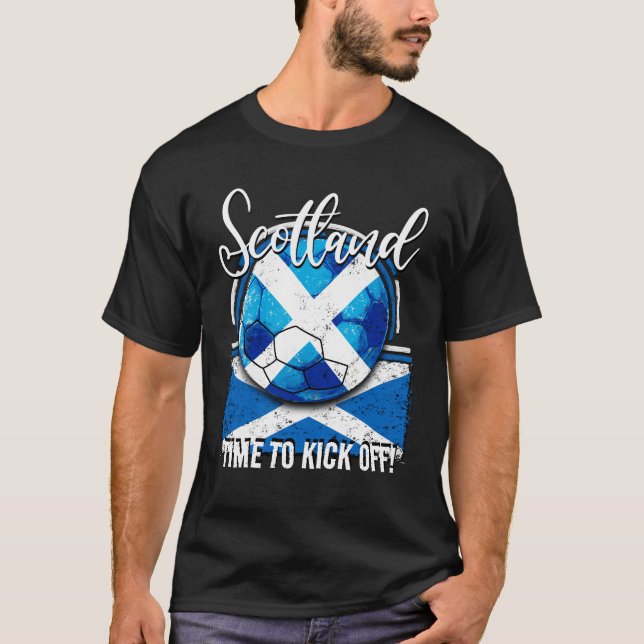 Fußballflagge in Schottland, Retro-Fußball T-Shirt (Vorderseite)