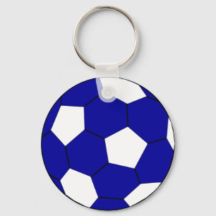 Fußballfußballblau und -WEISS Schlüsselanhänger