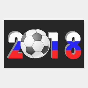 FUSSBALLFUSSER 2018 RECHTECKIGER AUFKLEBER