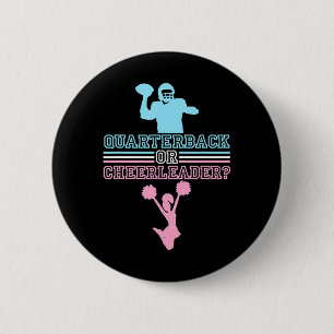 Fußballgeschlecht zeigt Quarterback oder Cheerlead Button