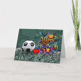 Fußballglückliches Halloween mit Kugeln Karte