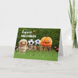 Fußballglückliches Halloween mit Kugeln Karte