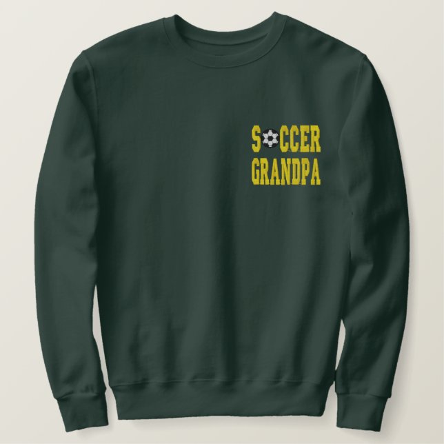 Fußballgroßvater Besticktes Sweatshirt (Design vorne)