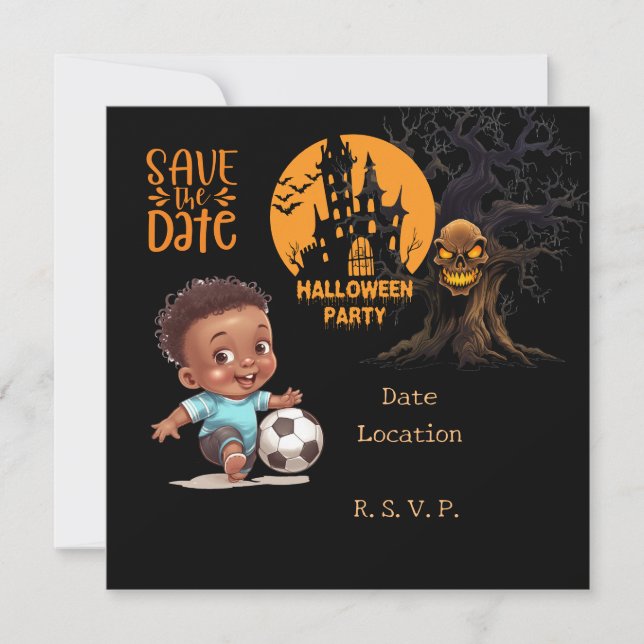 Fußballhalloween für Spieler Einladung (Vorderseite)