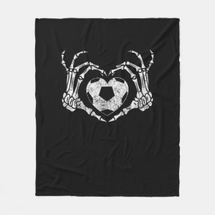 Fußballherz Skeletton Handkostüm Fleecedecke