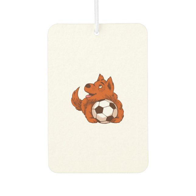 Fußballhund Autolufterfrischer (Vorderseite)