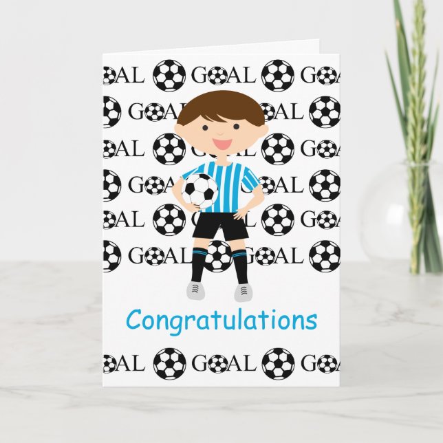 Fußballjunge 1 Glückwunschkarte Karte (Vorderseite)
